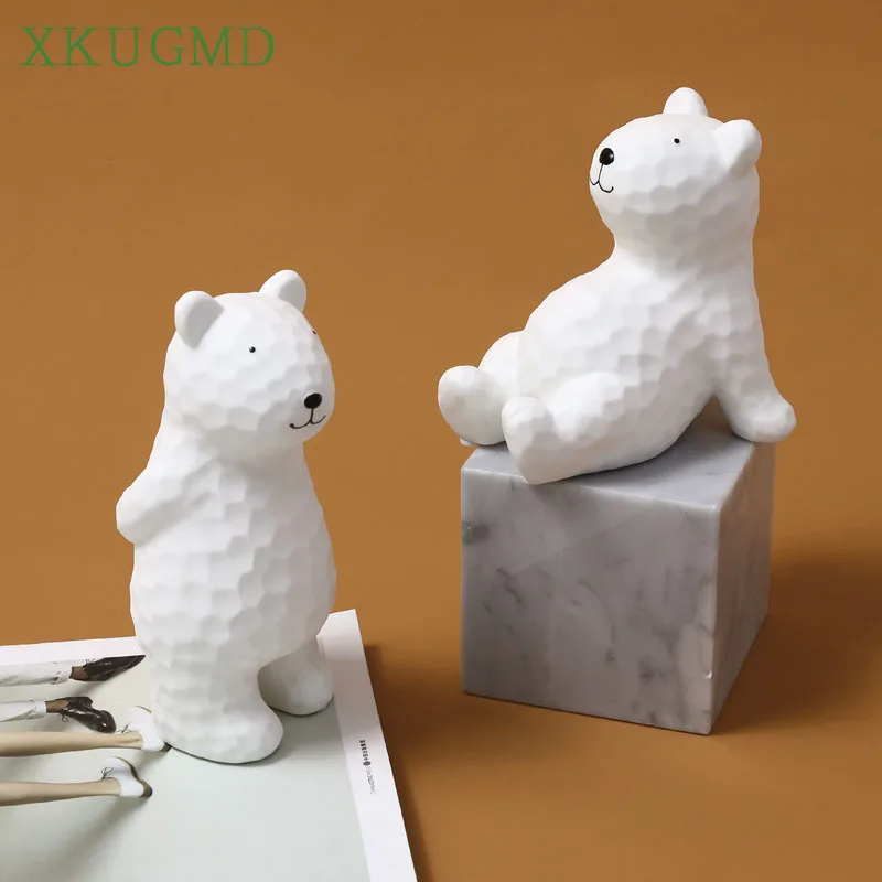 

Nordic Creative Ceramic Cute Bear Ornaments Home Living Room TV Cabinet Desktop Statue Furnishings Home Decoration Accessories