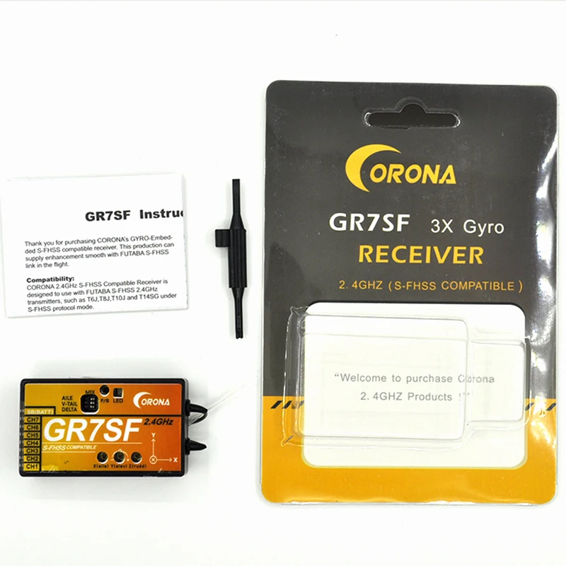 CORONA 2 4 7CH GR7SF S FHSS ресивер buil in Gyro совместимый с FUTABA T6J T8J 10J T14SG|corona receiver|receiver futabafutaba