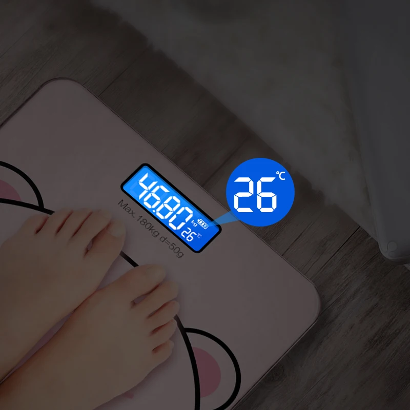 Мультяшные весы для ванной комнаты цифровые с ЖК дисплеем напольные электронные