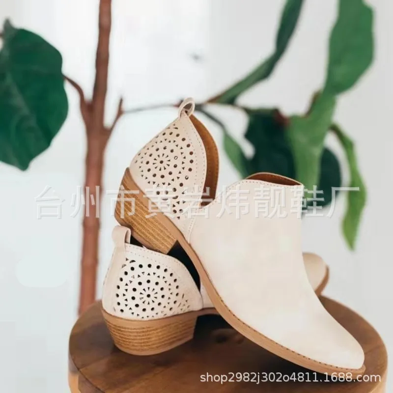 Классические Модные женские ботинки короткие однотонные Винтажные до щиколотки