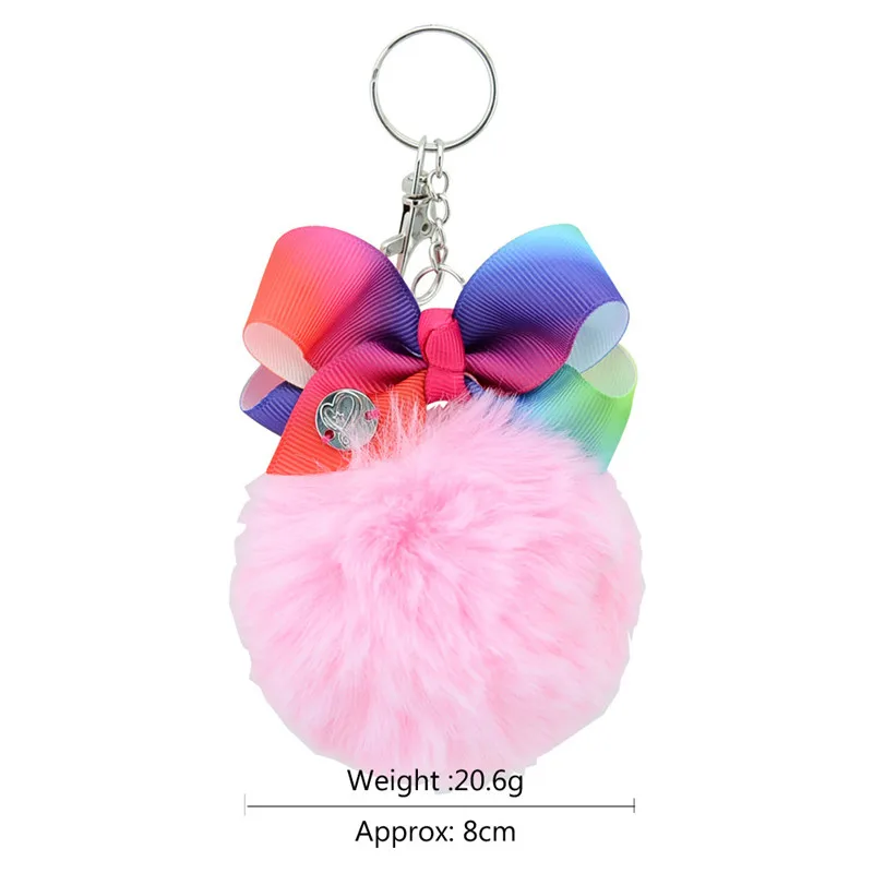 Милый брелок с помпоном для девочек ручной работы Радужный мяч-клубок ключей