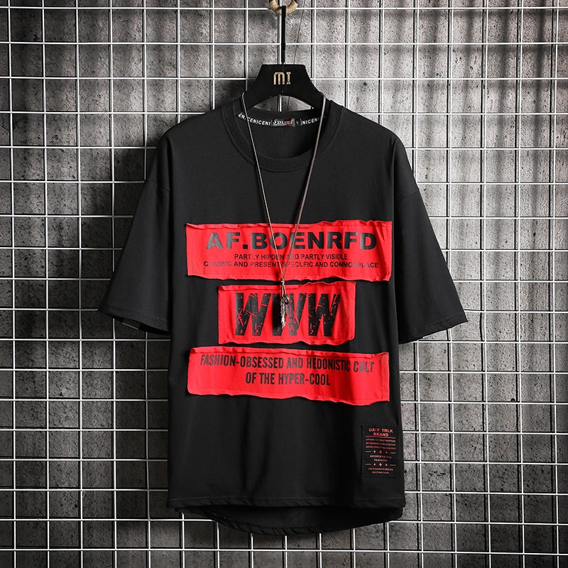 Летняя новая стильная футболка с короткими рукавами в японском стиле хип-хоп |