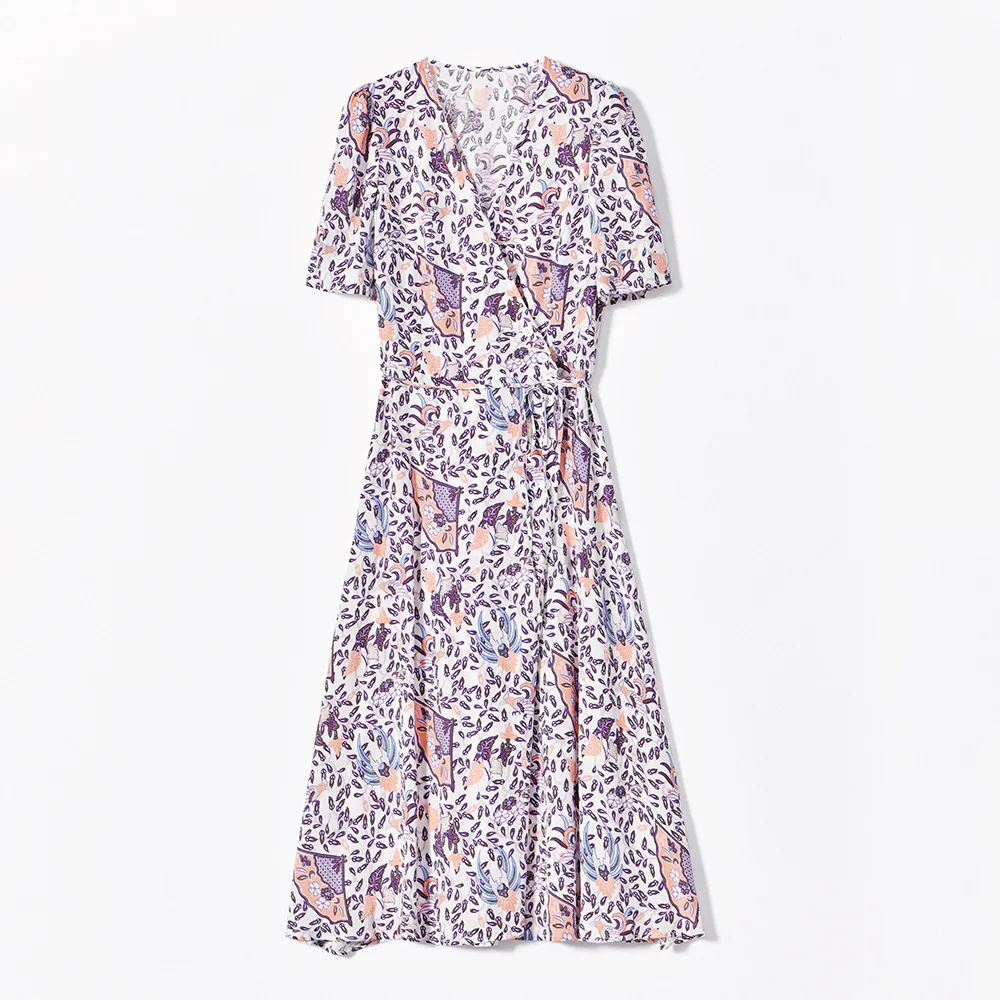 Французское ретро платье для отдыха похудения Повседневное с принтом|Женские