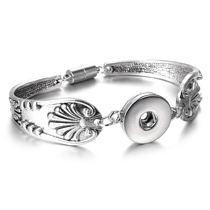 Snap Jewelry Bracelet Magnet Bohemian Watches Women Jewelry Colorful Pulseras New Vintage 18mm Metal Snap Button Bracelet - Окраска металла: 16
