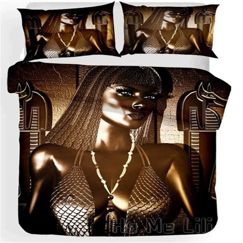 

3D Queen Of Ancient Egypt Bedding Set Duvet Cover By Ho Me Lili African Comforter Pillow Case No Comforte