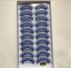 QUXINHAO, 10 пар, модные, натуральные, короткие, синие, накладные ресницы, накладные ресницы, красота, макияж, ресницы, кукольные ресницы, cilios