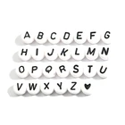 100 шт. 4x7 мм Продолговатые Акриловые бусины с буквами, белые круглые зеркальные бусины для женского браслета