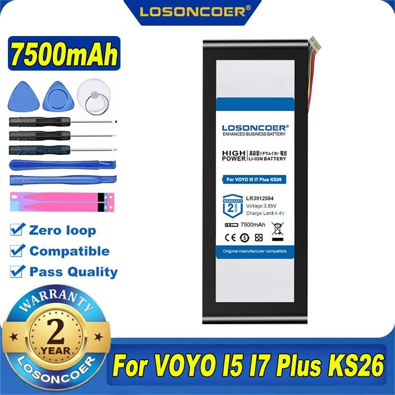 100% Оригинальный LOSONCOER Новый 7500mAh LR3912584 Аккумулятор для планшетного ПК VOYO I5 I7 Plus
