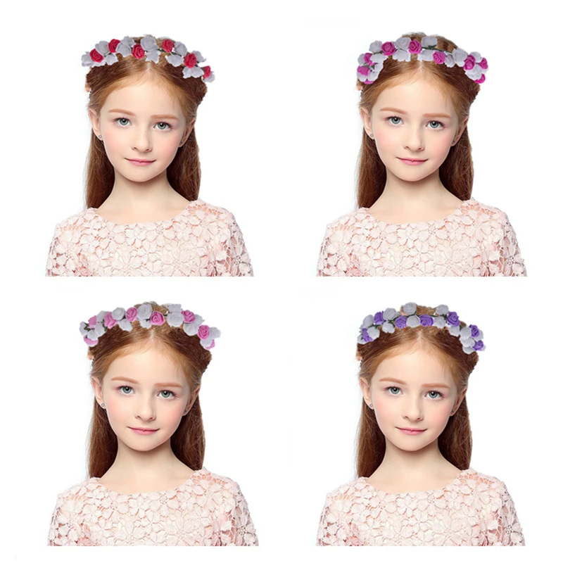

1Pcs Decoration Wedding Two-color Style Party Beach Bride Wreaths Roses Headdress Bohemia