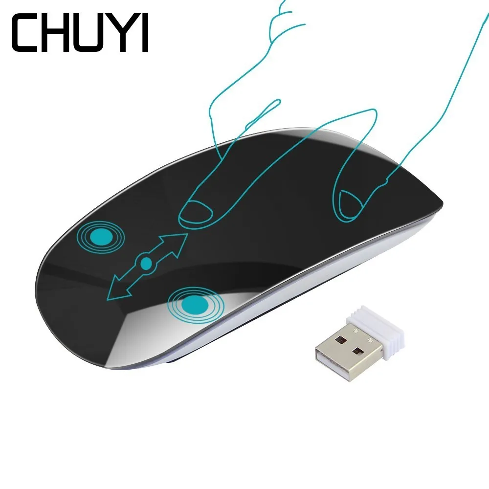 Чуи Беспроводной сенсорный USB мышь ультра тонкий Эргономичный Оптическая 1200