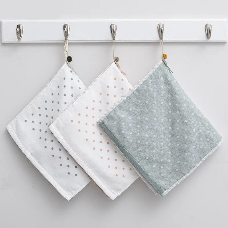 

25x50cm 100% Cotton Dot Pop Color Matching 3D Rabbit Hanging Children Kids Baby Home Bathroom Hand Face Towel