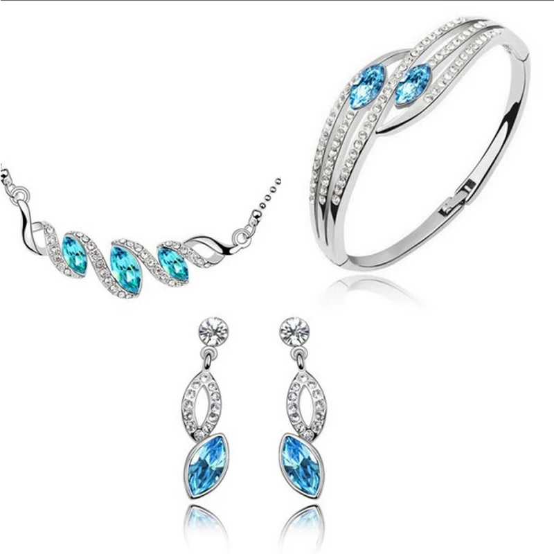 Набор свадебных украшений ожерелье серьги браслет подвеска в форме конского