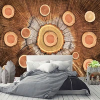 custom photo mural 3d stereo wood rings wood grain creative dining room living room bedroom decoration wall painting wallpaper