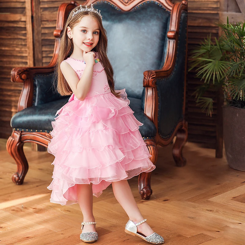 Платье принцессы с цветами для девочек летнее платье-пачка свадьбы дня рождения