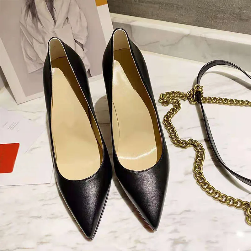 

Black Single Shoes Female Sense Pointed Stiletto Shallow Mouth Super High Heel 11CM Waterproof Platform Professional High Heels