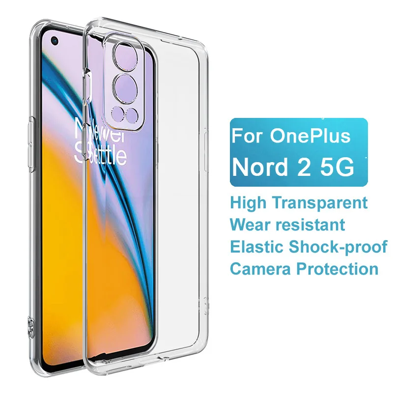 high quality clear phone case for oneplus nord 2 5g soft tpu transparent lens protective back cover nord2 2021 mens fundas coque free global shipping