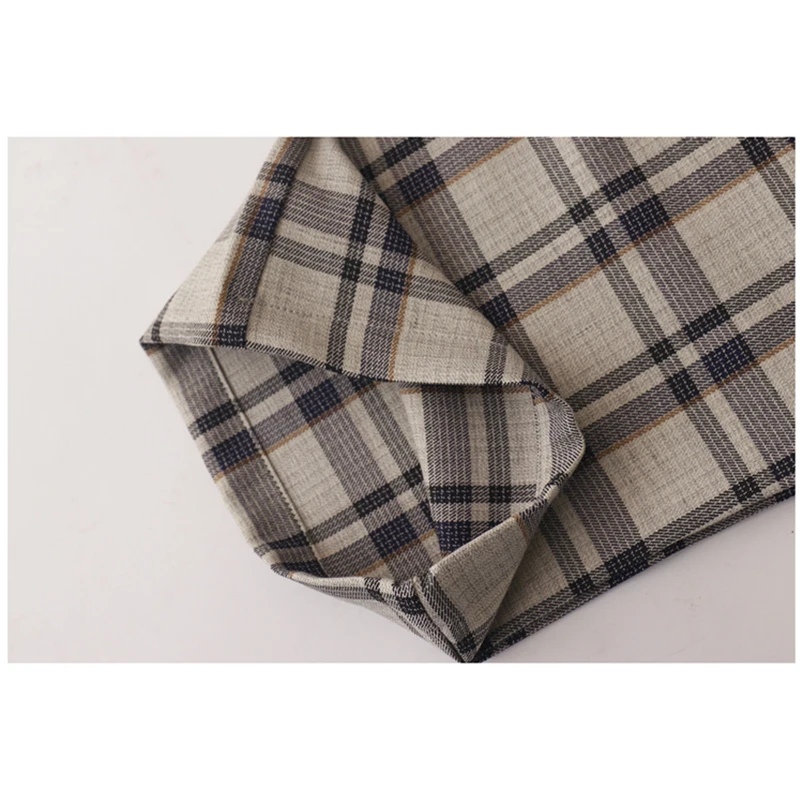 

2021 Summer New Korean All-match Plaid Print Wide Leg Pants Women's Retro Elastic Waist Casual Loose Fashion Female Tide Trouser