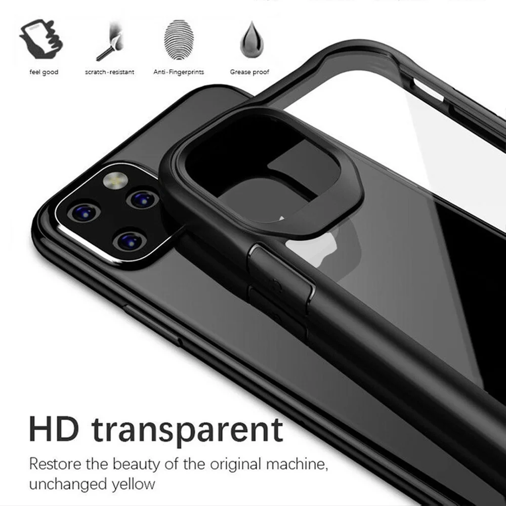 LAPOPNUT прозрачный мягкий бампер жесткий чехол для IPhone SE 2020 11 Pro Max Xs Xr X 8 7 Plus 6s 6