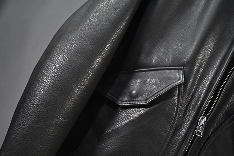 

JCHB 2021 High Quality Genuine Leather Jacket Men Vintage Real Cowhide Coat Casual Men Clothing Spring Autumn Veste Homme Pph39