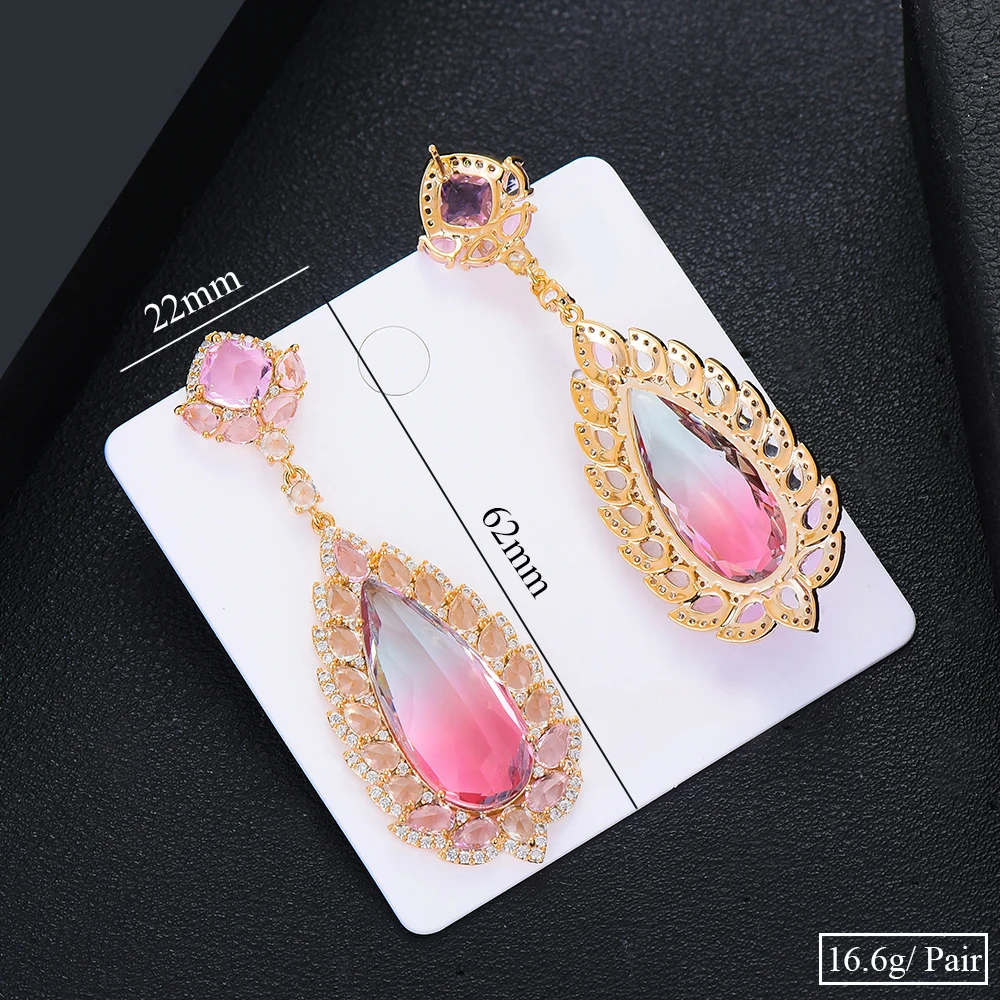 

SISCATHY High Quality Trendy Sparkling Gorgeous Dangle Earrings For Women Bridal Wedding Ladies Girl Birthday Earrings Gift