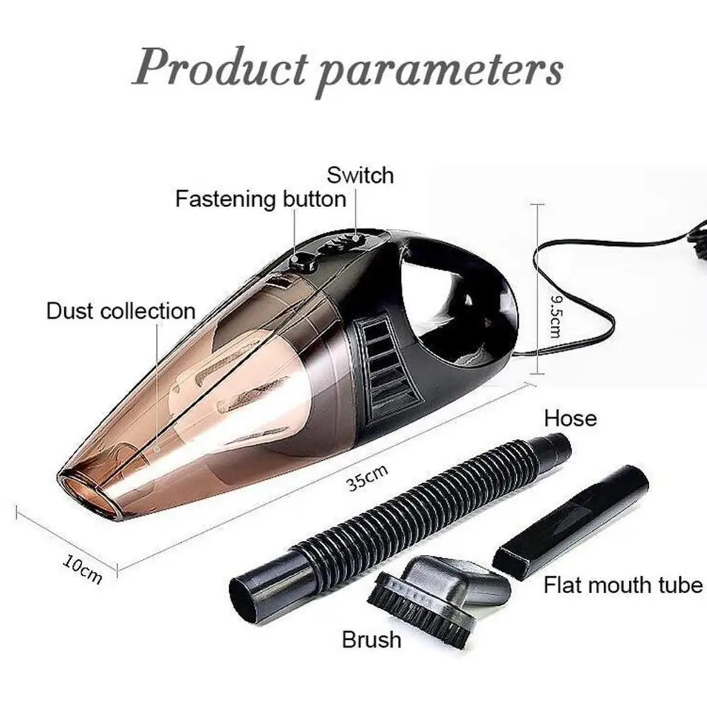 Легкий портативный автомобильный пылесос постоянного тока 12 В 120 Вт Мощное