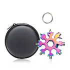 Многофункциональный карманный инструмент 18 в 1 со снежинками, брелок, кольцо для ключей, гаечный ключ, шестигранный ключ, гаечный ключ, инструменты, ручные инструменты