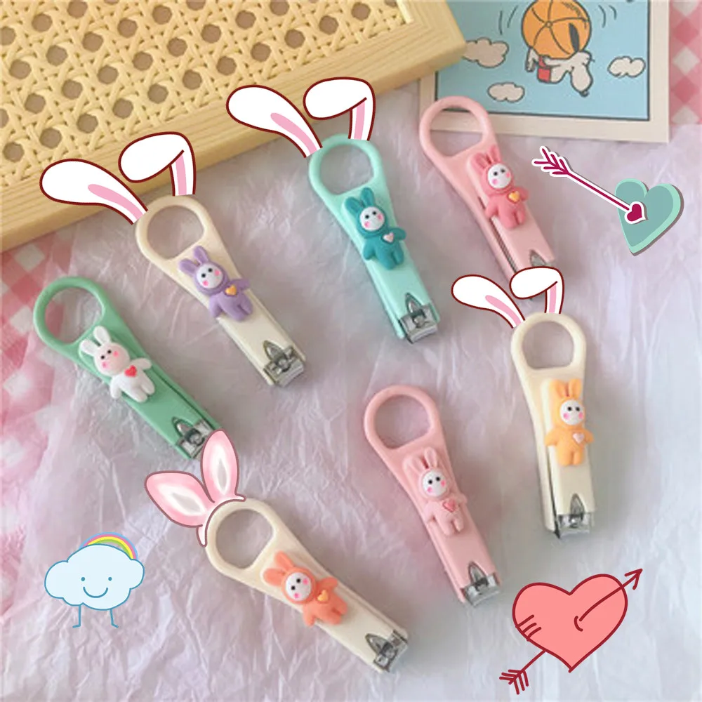 Милые кусачки для ногтей в форме кролика домашние мини складные ножницы