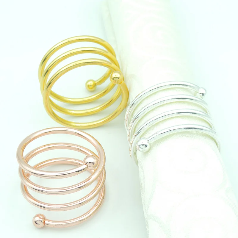 6 шт. золотые серебряные кольца-салфетки держатель для салфеток западное