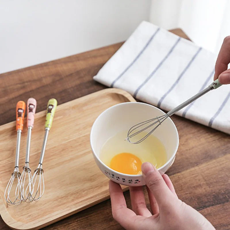 Венчик ручной из нержавеющей стали для взбивания яиц мешалка с шариком кухонная