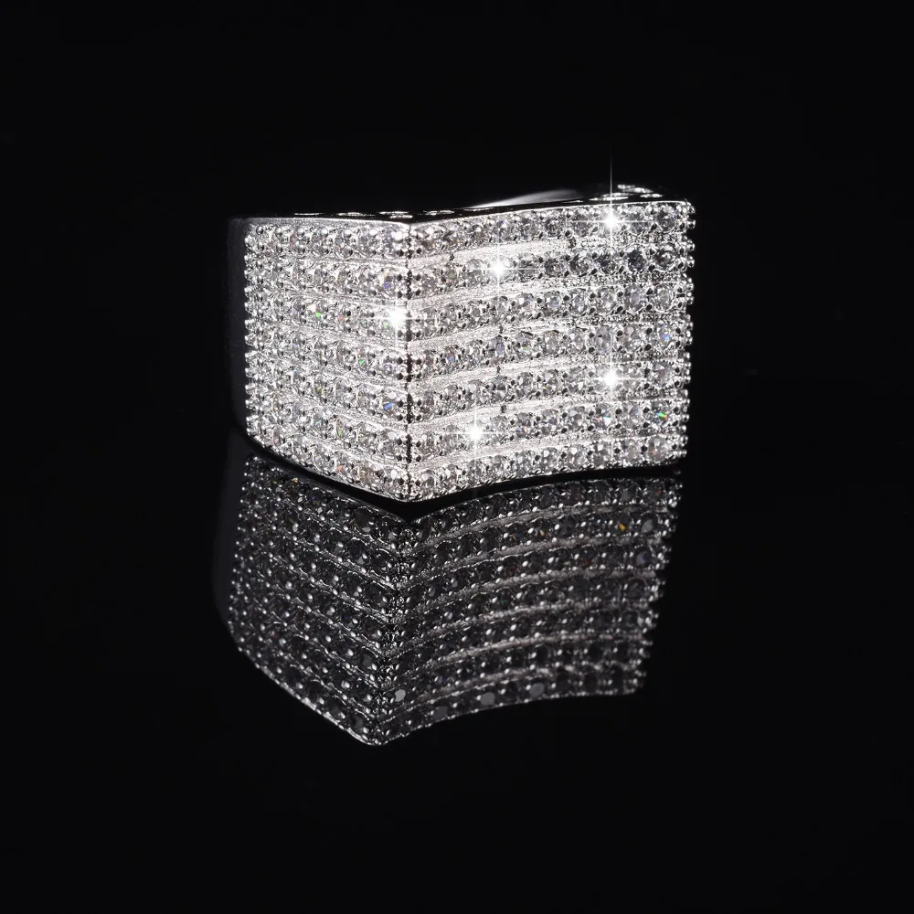 

luxury jeweelry Silver 14K white Gold Plated Pave setting 238pcs Simulated Diamond Ring Engagement Wedding ring for Women Men