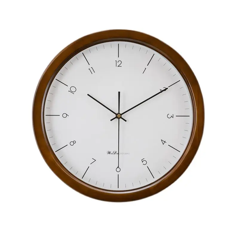 

Скандинавские настенные часы из цельного дерева ретро гостиная потертая шикарная спальня бесшумные современные домашние часы подарок Horloge...