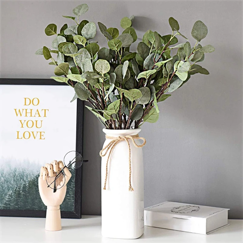 CSS 6 шт Искусственный Silver Fox доллар лист эвкалипта спрей в зеленом цвете 25 5 дюймов