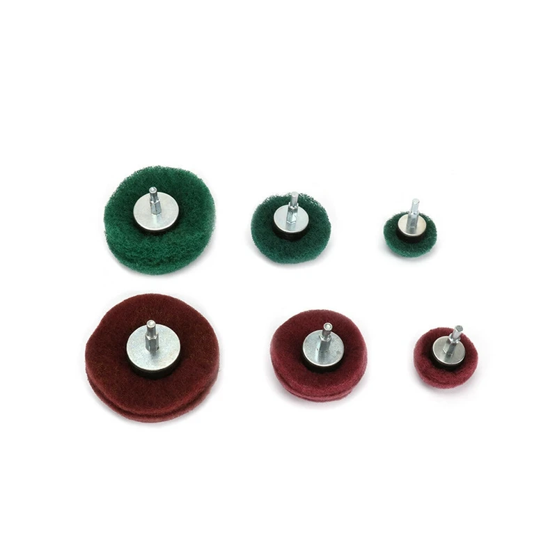 

ABSF 6Pcs Mounted Dome Sanding Mop Pad Nylon Fiber Buffing Wheel for Metal Wood 180 320 Grit