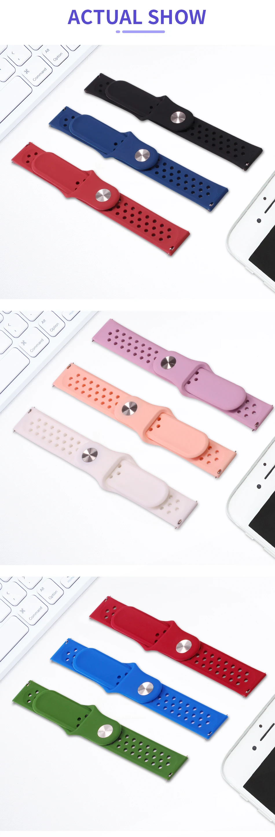 BOORUI Amazfit Bip ремешок спортивный дышащий силикон 20 мм ремешок для Xiaomi Huami Amazfit Bip BIT Lite Youth Smart Watch