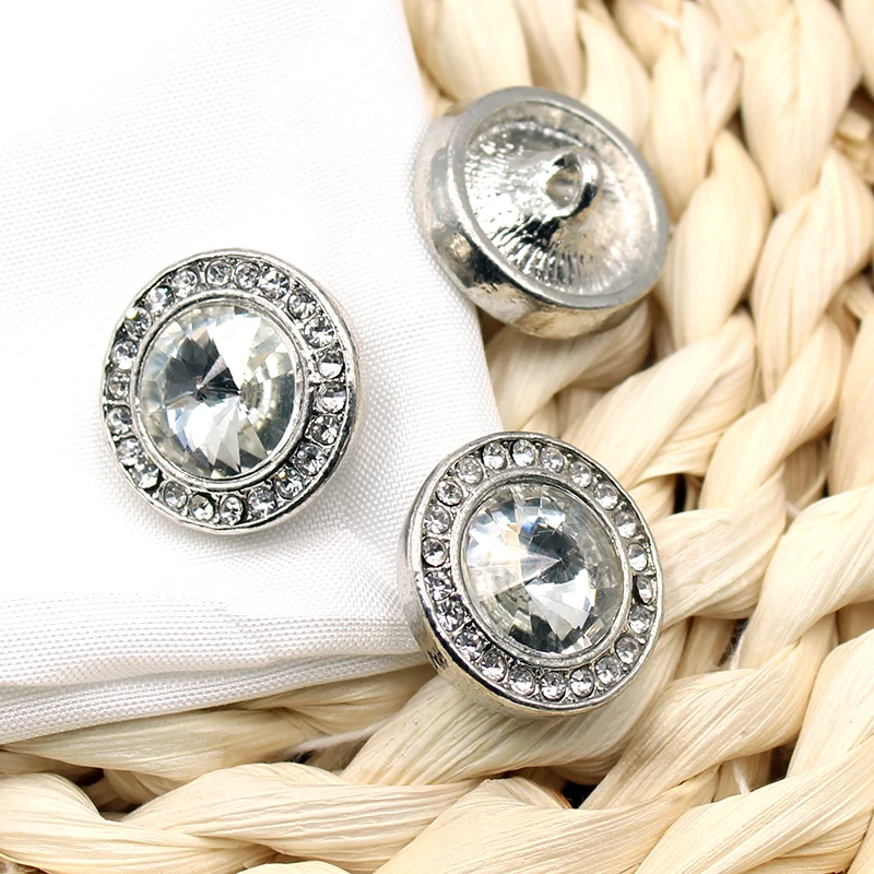 Новинка 5 шт. 20 мм круглые металлические кнопки блестящие стеклянные стразы