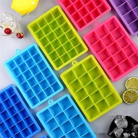 1524 cavity silicone ice cube tray with lid ice cube mold food grade silicone whiskey cocktail drink chocolate ice cream maker