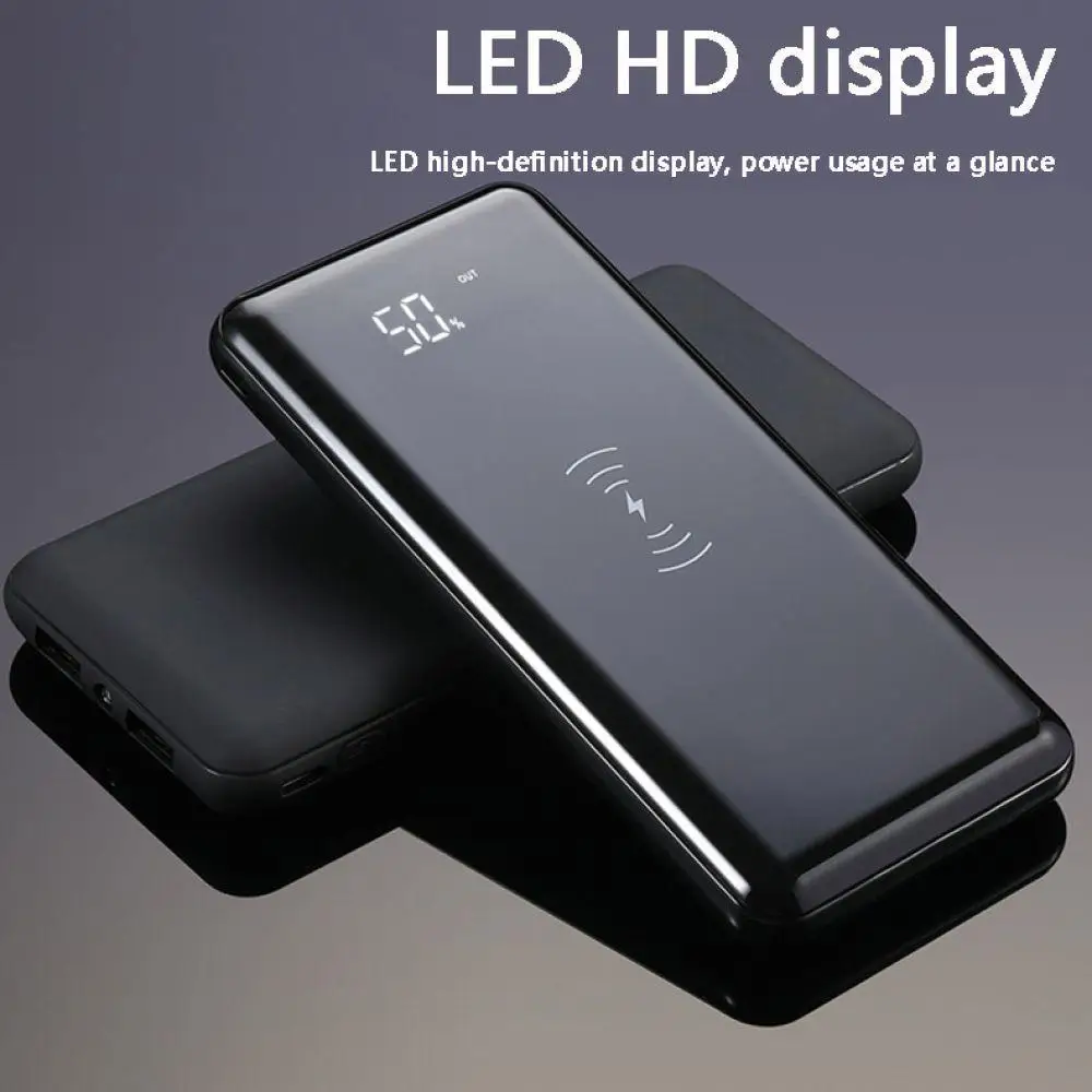Qi Wireless 30000mah Power Bank Charger For iPhone Samsung External Battery Built-in Powerbank Portable | Мобильные телефоны и