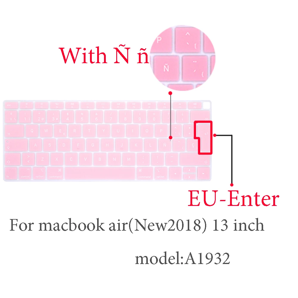 Испанская Защитная пленка для клавиатуры для Mac Book pro 13 A2159 pro13 retina air A1466 A1708A1989A1932 EU-key силиконовая крышка клавиатуры