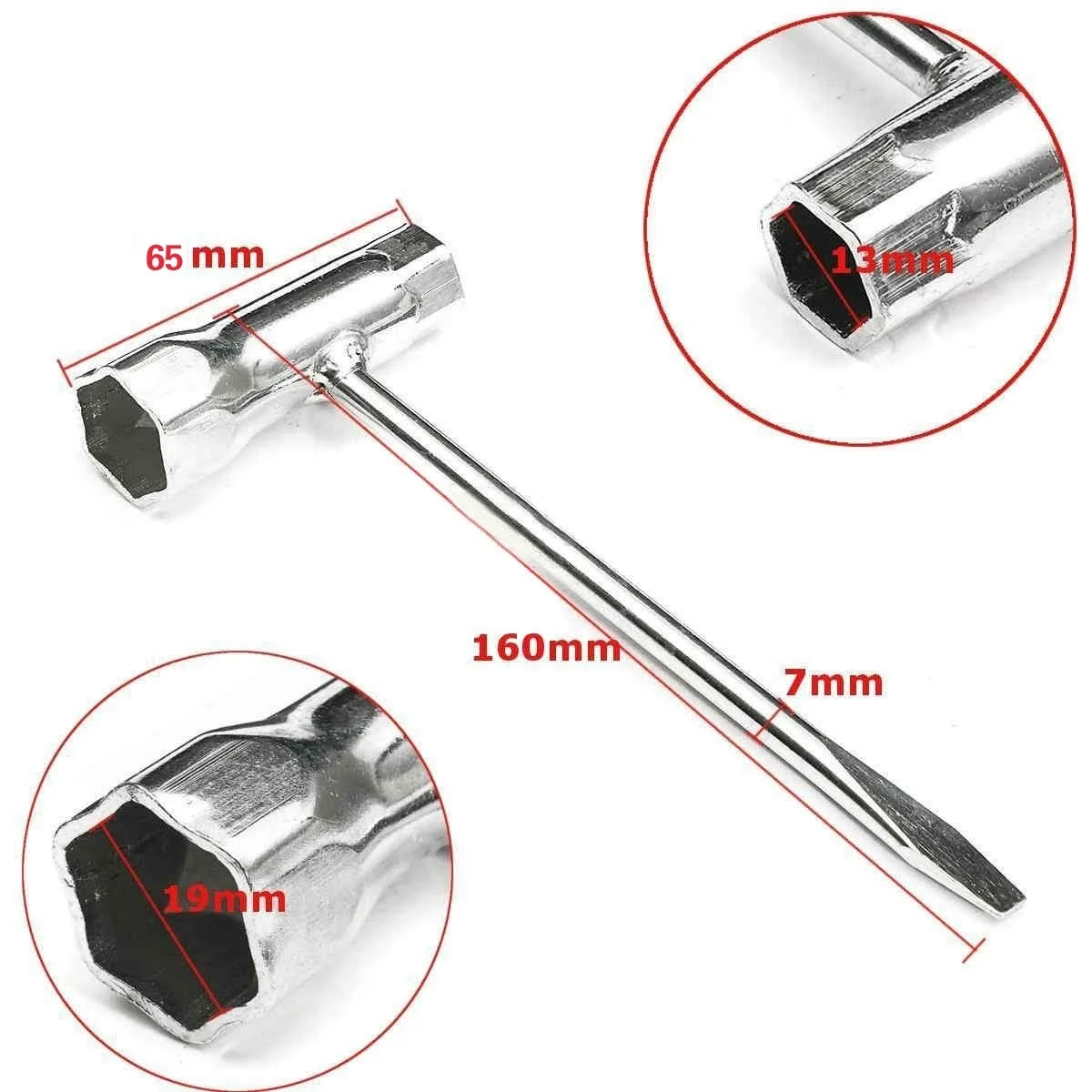 T гаечный ключ 1/2 ''(13 мм) x 3/4'' (19 из нержавеющей стали для бензопилы и