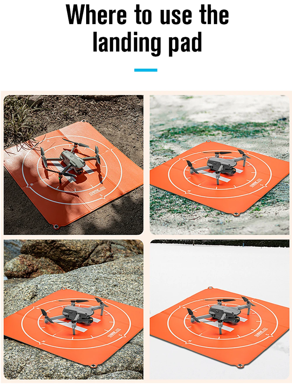 Легко складывающиеся коврики для посадки дрона DJI Mini 2 55 см 65 | Электроника