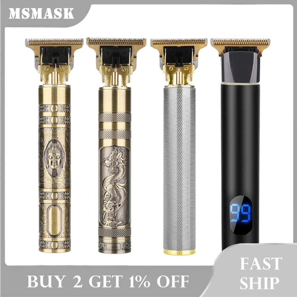 

Машинка для стрижки волос с Лысой, мужской триммер с аккумулятором, винтажная Беспроводная Машинка для стрижки