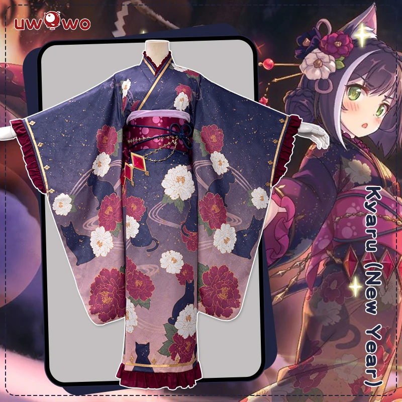 

Флэш-распродажа UWOWO игра принцесса соединение! Re:Dive Kyaru New Year Ver. Костюм для косплея, милое платье-кимоно