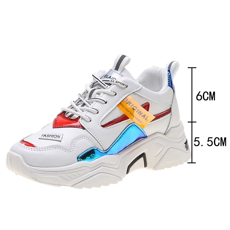 Fujin/женская повседневная обувь Новинка 2020 года Модная Лазерная на толстой