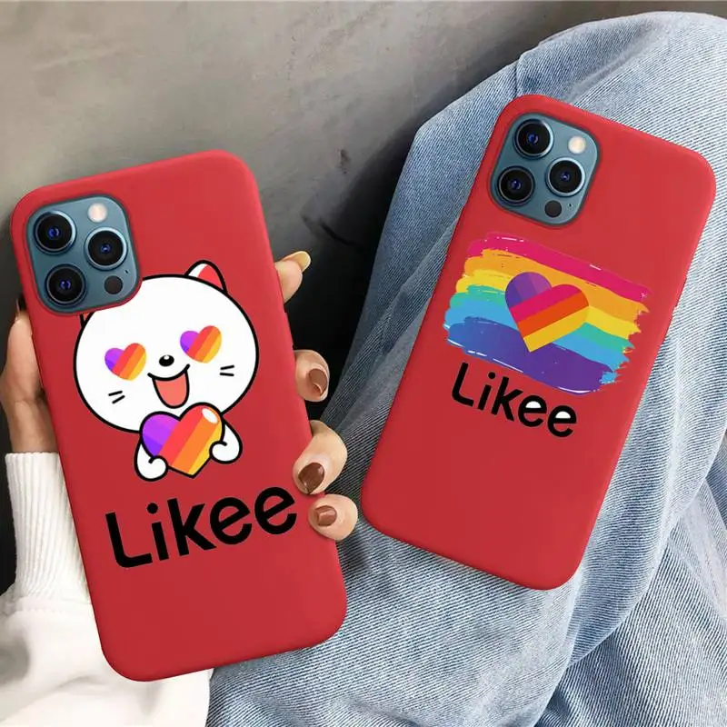 

Likee Funny cat bear love heart Phone Case Soft Solid Color for iPhone 11 12 13 mini pro XS MAX 8 7 6 6S Plus X XR