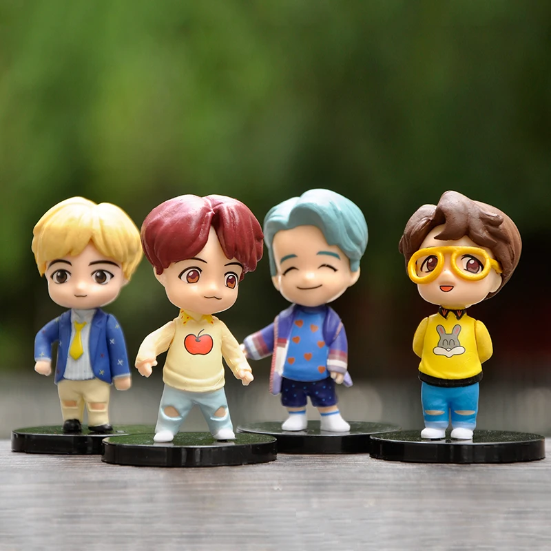 7 шт. Kpop дом Bangtan Boys Выдвижная мини-фигурка настольная подставка игрушка