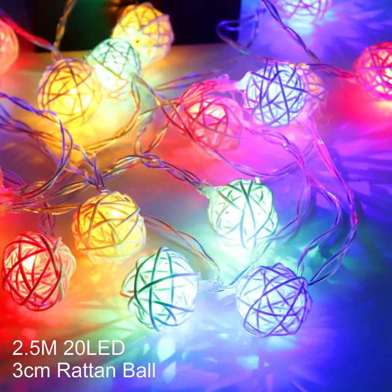 Multicolor Ball 2m Мяч/Фламинго светодиодный гирлянды Батарея гирлянда светодиодный украшения на Рождество для отдыха и вечеринок светодиодный свет декор для приготовления пищи на воздухе дома - Цвет: Multicolor Ball 2m