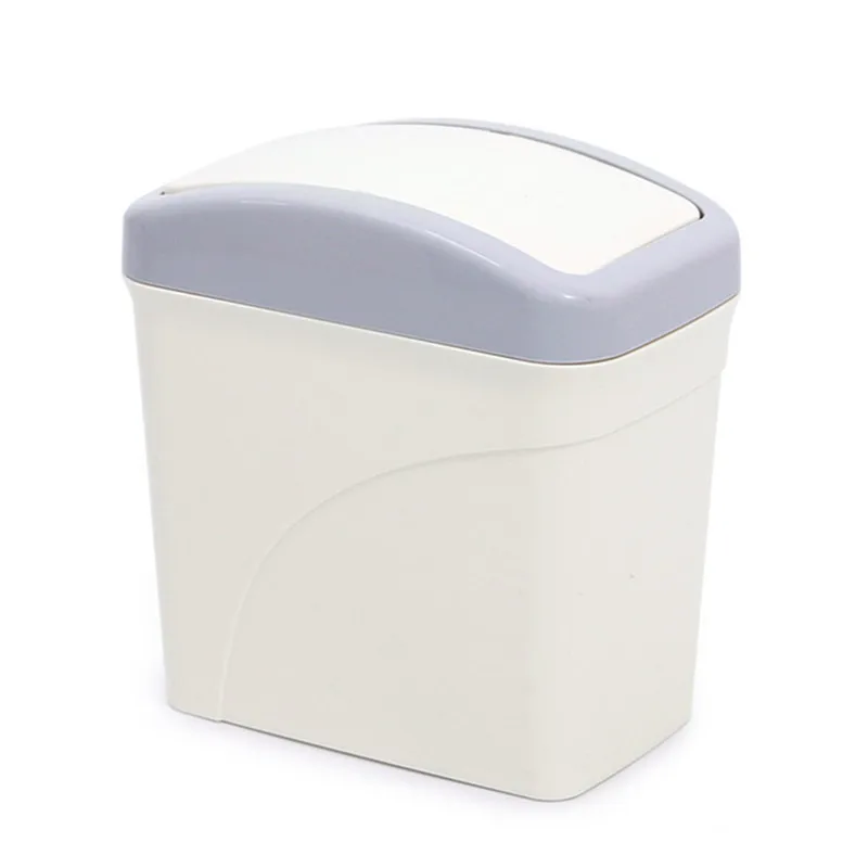 White(L) Милый мини мусорный ящик для дома и офиса, для ванной, мусорный бак для мусора на столе, Настольная мусорный ящик, баррель для мелочей, ящик для хранения - Цвет: White(L)