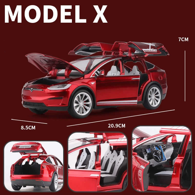 Модель автомобиля Tesla 1:20 из сплава модифицированная модель под давлением