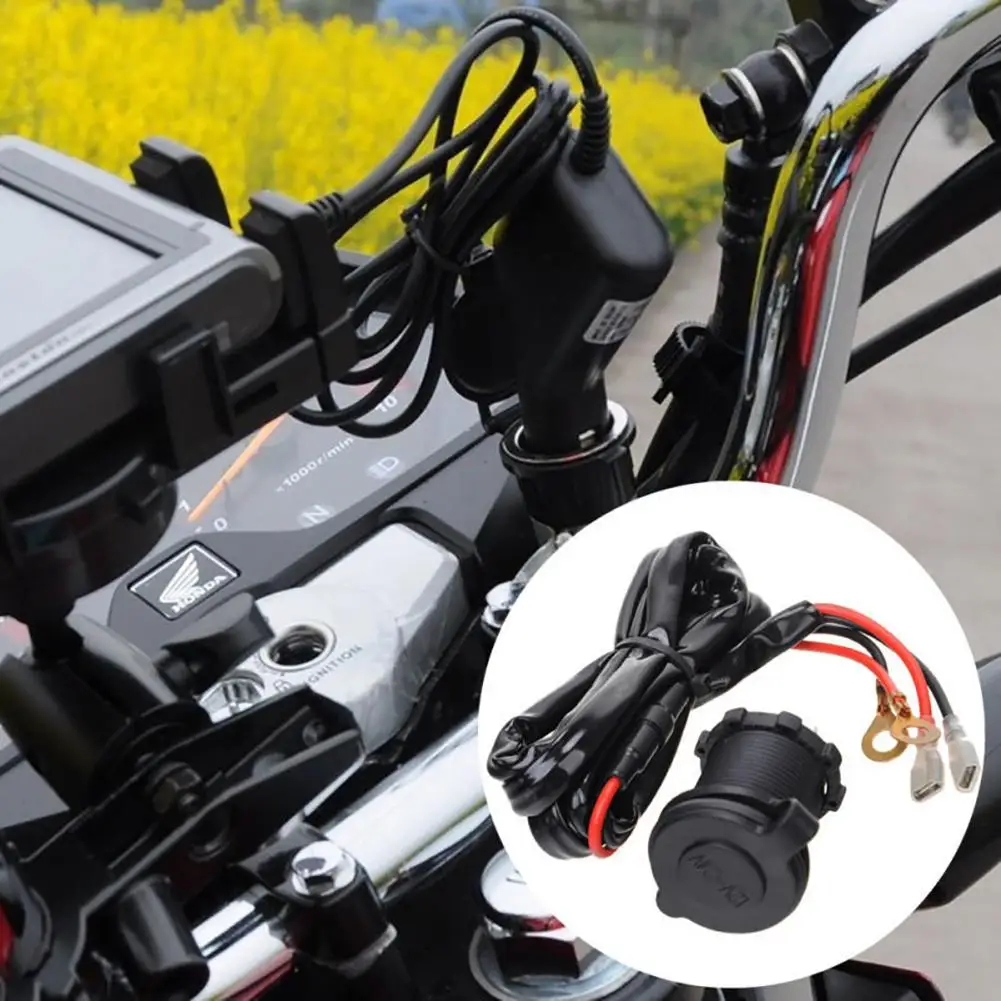

Waterproof Motorbike Motorcycle Car Lighter Socket Power Outlet 12V-24V With Installation Bracket