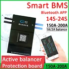 Смарт 1A 2A активная балансировочная батарея, защитная плата Bluetooth APP BMS 14S  24S 200A 16S 17S 20S Lifepo4 Li-Ion Lipo LTO 48V 60V